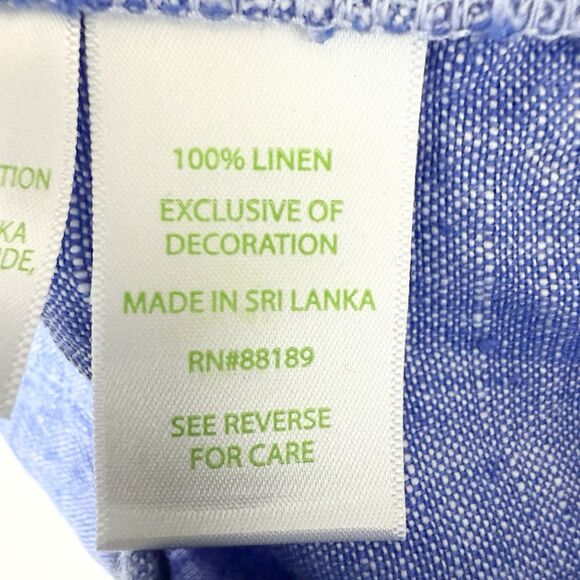 Lilly Pulitzer Pants Size Large Blue Chambray Linen Pull On Straight Wide Leg - Picture 8 of 13